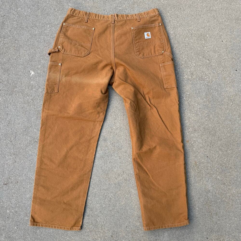 Carhartt Double Knee Loose Original Fit B01 BRN 42x32 Brown Tan Duck USA